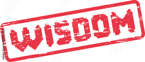 Enlightening Wisdom Pixilated Red Grunge Rectangle Stamp Mark for Knowledge and Understanding