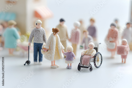 街で支え合う家族と福祉のある幸せな暮らし（3D）まみおデザイン暮らしシリーズ
