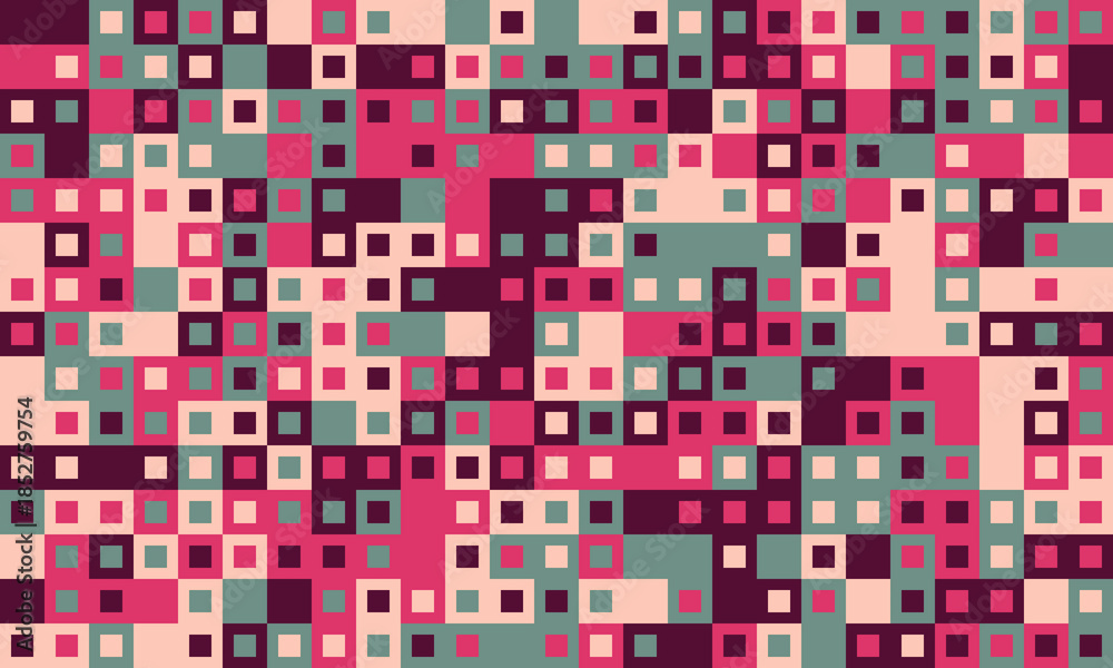 Fototapeta premium Colorful structured mosaic pattern, perfect for graphic textile designs, covers, or creative backgrounds with a touch of modern elegance.