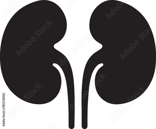 Black silhouette icon representing human kidneys