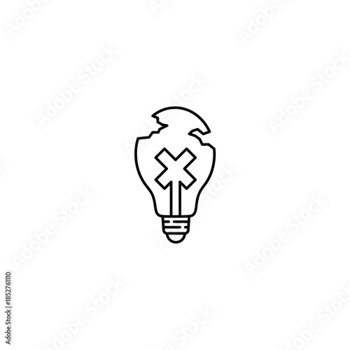 Innovation icon, prototype, idea generation Symbol Outline icon Transparent background Editable Stroke