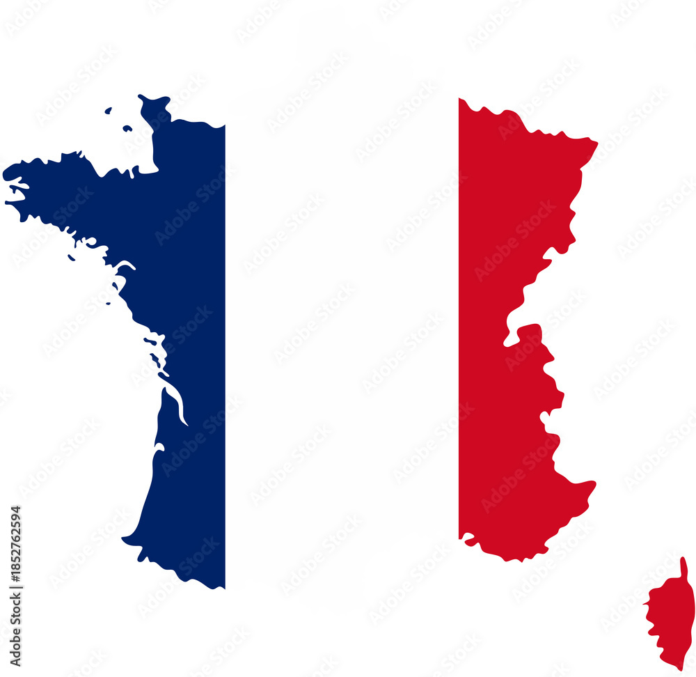 Fototapeta premium France map with national flag