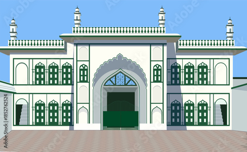 Vector illustration of The Imambara is the Dargah (shrine) of the revered Muslim saint Roshan Ali Shah