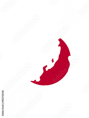 Japan map with national flag