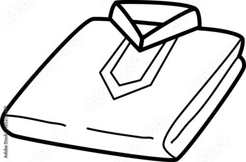 handrawn illustration of Baju Koko outline style and recolorable