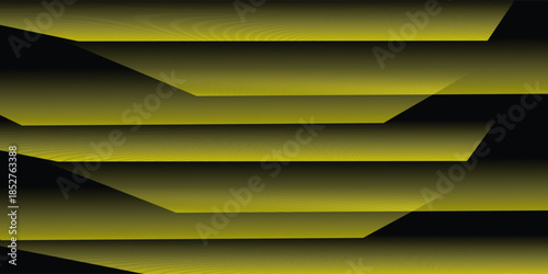 Vibrant yellow and black abstract wave pattern with dynamic, flowing lines. Blender 3D illustration