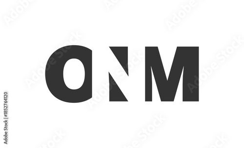 ONM logo design. Initial letter O N M bold font style for tech startups, consulting, corporate branding. Creative company name, headlines typography identity, trendy logotype.