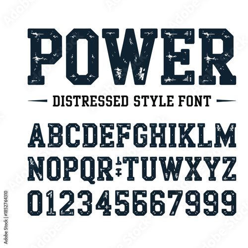 Vintage Varsity Athletic Font Bundle - Collegiate Alphabet and Number Vector Set