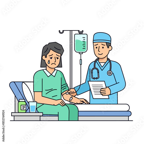 Compassionate healthcare professional providing emotional support to a patient during medical