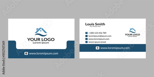 Creative corporate business card template with modern layout for companies.