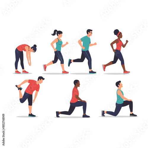 Dynamic Sequence of People Engaging in Various Fitness and Exercise Activities in a Well-lit