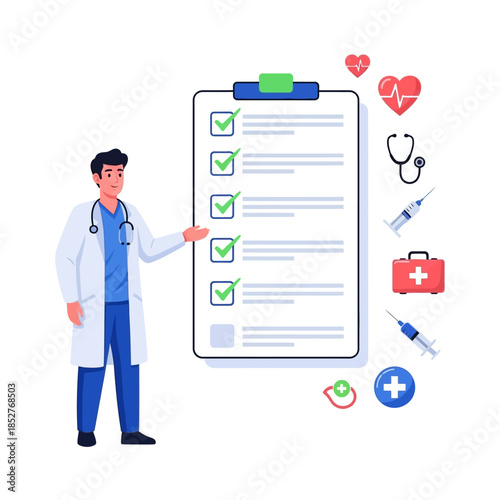 Healthcare Professional Conducting Patient Checkup with Medical Technology and Devices