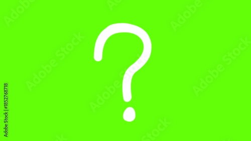 Question Mark Icon on Green Screen Background for FAQ, Quiz, and Explainer Video