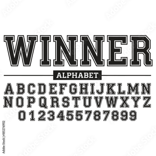 Winner Athletic Alphabet: Classic Collegiate Varsity Sports Font