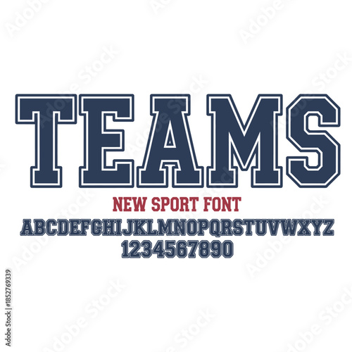 Teams Collegiate Block: Athletic Varsity Sports Font