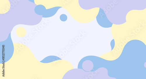 Pastel fluid background frame with organic wavy blobs and ample copy space