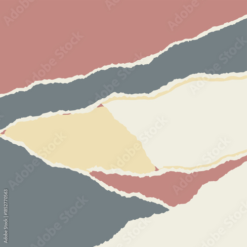 Wallpaper Mural Layers of ripped paper shapes background in modern colors Torontodigital.ca