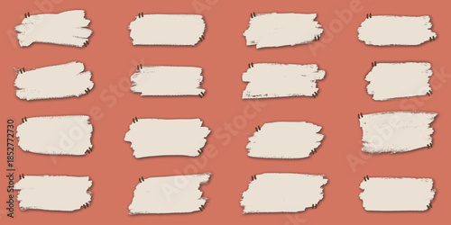 Speech bubble stroke style quote box frame, abstract paint brush stroke label set