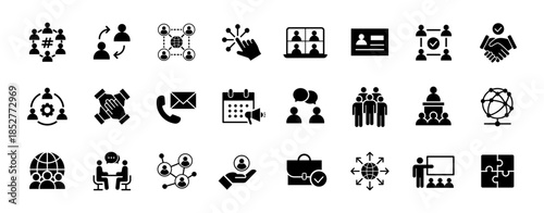 Networking icon set. Community and relationship symbol. Vector illustration.