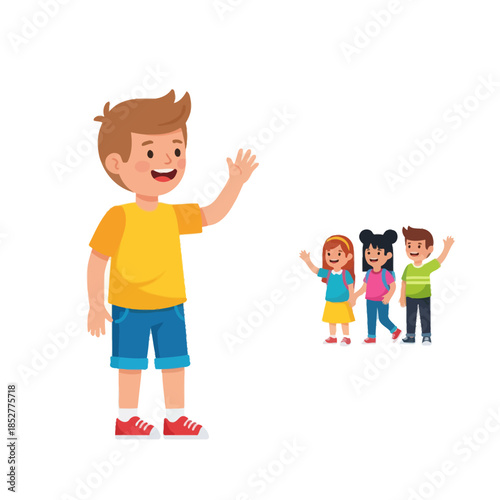 Playful children engaging in outdoor activity with cheerful expressions