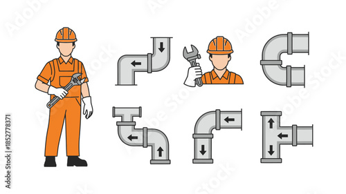 Plumbing workers and pipe fittings a visual guide to installation and repair