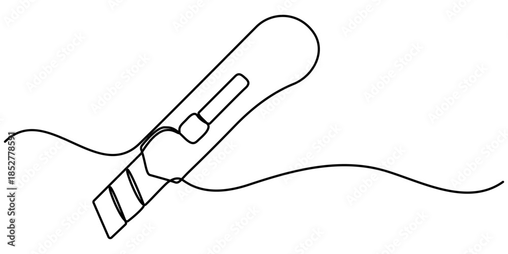 Obraz premium continuous one line drawing of cutter . Single line of cutter vector illustration, One single line drawing of man holding cutter knife. 