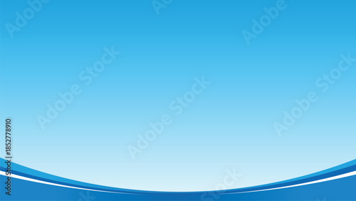 Abstract Blue Gradient Background with Smooth Curved Wave Design