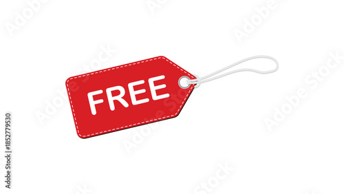 Free Price Tag Label Isolated on White Background with String