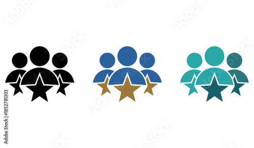 Teamwork and collaboration with stars rating teamwork, collaboration, stars, rating