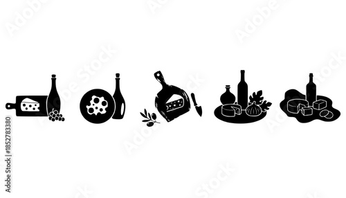 Cheese Wine Pairing Silhouette