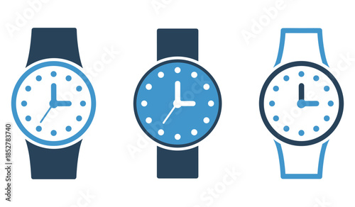Three different watches showing time watch, time, blue, accessory, fashion