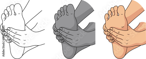 Foot massage illustration isolated on white background hand giving foot massage foot reflexology foot massage for foot pain foot health foot care