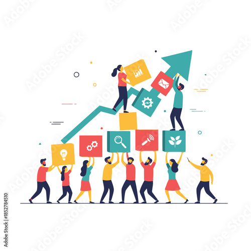 teamwork and collaboration driving business growth through innovation and shared goals