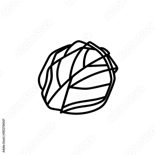 Abstract minimalist cabbage illustration with bold lines for design concepts