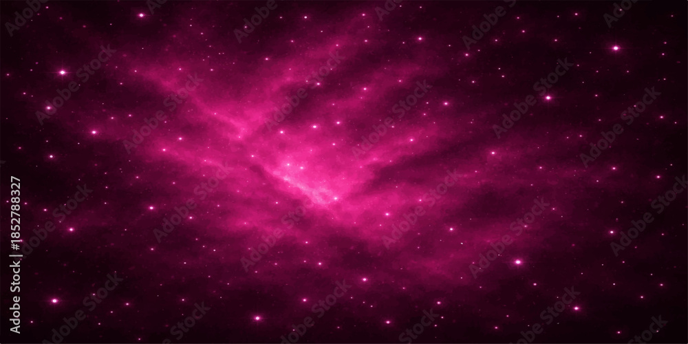 Obraz premium An abstract deep space background featuring a bright blue nebula and a shimmering starry field within the dark cosmos of the outer universe