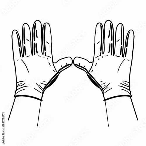 Sterile Surgeons Hands Surgical Gloves Silhouettes Vector Icon