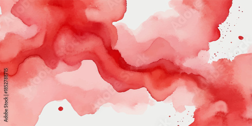 Red abstract watercolor paint background