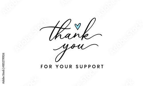 Thank You Hand Lettering Typography Quote For Appreciation Support Card Business Branding Use