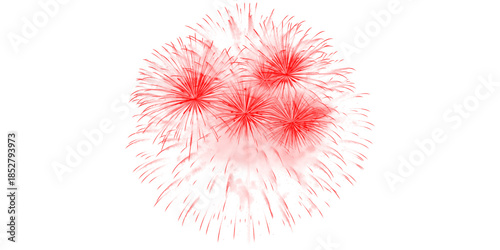 Vibrant red fireworks explode vividly across the dark night sky a spectacular celebration of light energy and festive