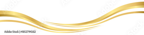  Gold wave curve, golden wave corner shape for certificate border element, stripes ribbon golden graphic, striped gold for decorate website or Advertisement