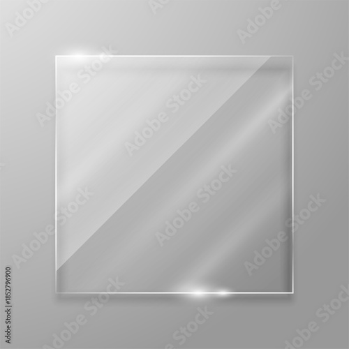 clean and transparent square acrylic frame background