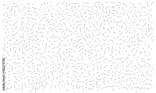 Abstract vector texture featuring scattered grey dots forming organic noise clusters. Chaotic dispersion illustration ideal for detailed overlay or biological design concepts.