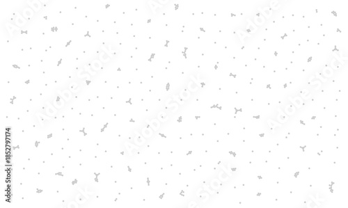 Abstract gray grain texture with scattered dots and particle clusters on white surface suitable for overlay or backdrop. Monochrome subtle noise vector illustration with chaotic stipple dispersion.