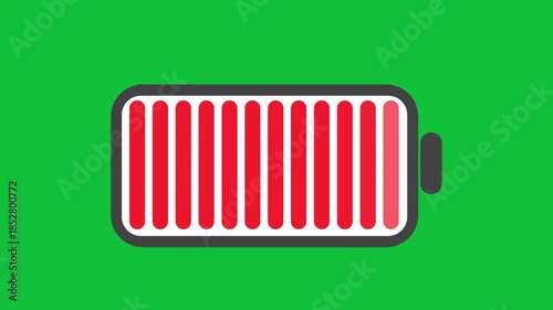 Battery charging animation video in green screen, best for youtube tech videos