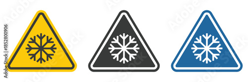Cold warning signs icon collection, including vector graphics for UI designs, mobile and web applications, alert systems, safety indicators