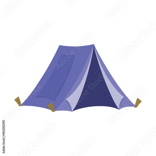 Blue camping tent illustration, a shelter for outdoor adventures and overnight stays