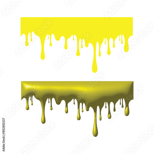 Dynamic Yellow and Golden Dripping Liquid Paint and Melted Effects