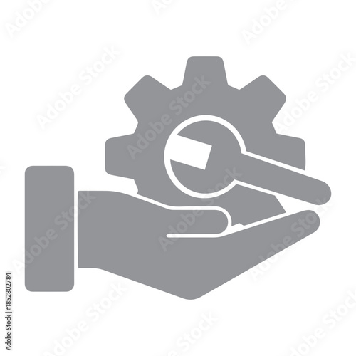 gear and wrench icon logo vector illustration, service tool symbol template for graphic and design collection vector, an icon design of service, gear and wrench icon representing maintenance or settin