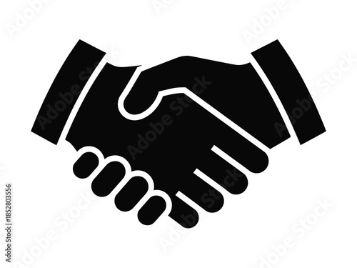 Business handshake line art icon representing agreement, trust and collaboration, simple vector symbol designed for apps