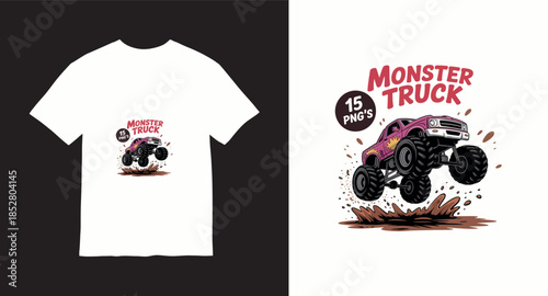 Monster truck vector t-shirt design